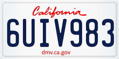 CA license plate 6UIV983