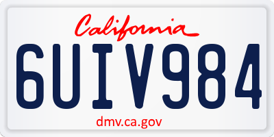 CA license plate 6UIV984