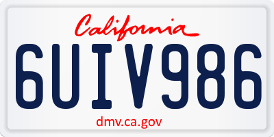 CA license plate 6UIV986