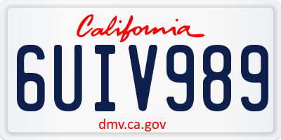 CA license plate 6UIV989