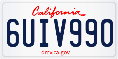CA license plate 6UIV990