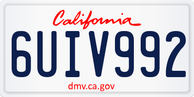 CA license plate 6UIV992
