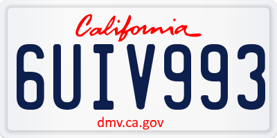 CA license plate 6UIV993