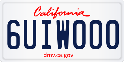 CA license plate 6UIW000
