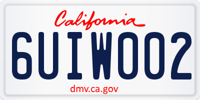 CA license plate 6UIW002