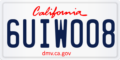 CA license plate 6UIW008