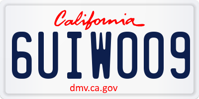CA license plate 6UIW009