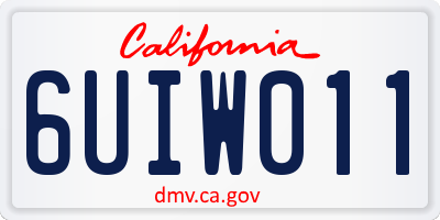 CA license plate 6UIW011