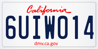 CA license plate 6UIW014