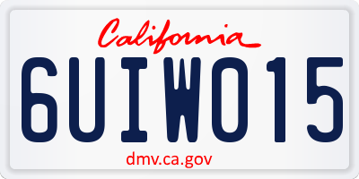 CA license plate 6UIW015