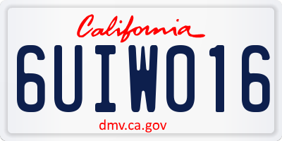 CA license plate 6UIW016