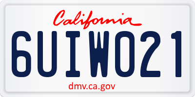 CA license plate 6UIW021