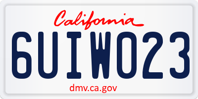 CA license plate 6UIW023