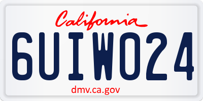 CA license plate 6UIW024
