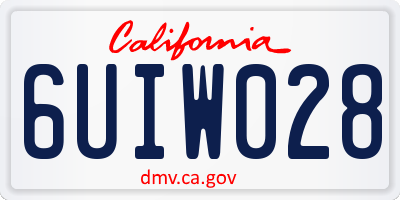 CA license plate 6UIW028