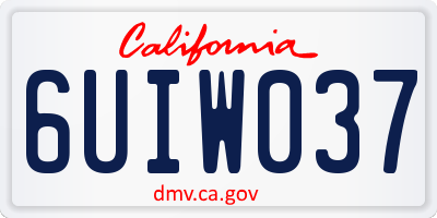 CA license plate 6UIW037