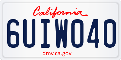 CA license plate 6UIW040