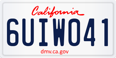 CA license plate 6UIW041