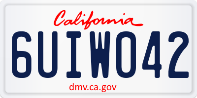 CA license plate 6UIW042
