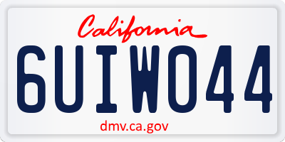 CA license plate 6UIW044
