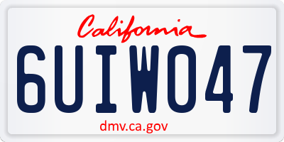 CA license plate 6UIW047