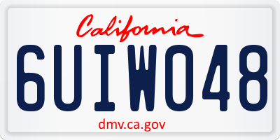 CA license plate 6UIW048