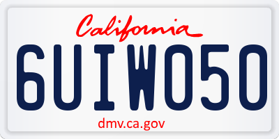 CA license plate 6UIW050