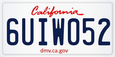 CA license plate 6UIW052