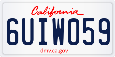 CA license plate 6UIW059