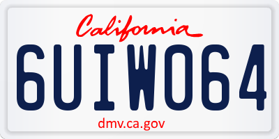 CA license plate 6UIW064