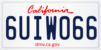 CA license plate 6UIW066