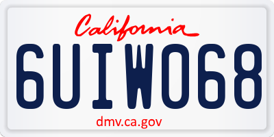 CA license plate 6UIW068