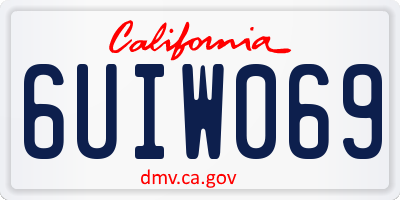 CA license plate 6UIW069