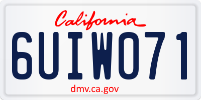 CA license plate 6UIW071