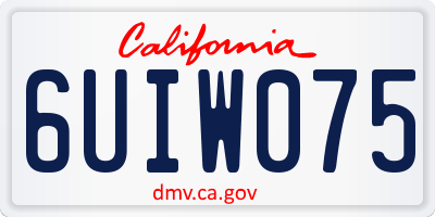 CA license plate 6UIW075