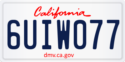 CA license plate 6UIW077