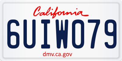 CA license plate 6UIW079