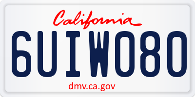 CA license plate 6UIW080