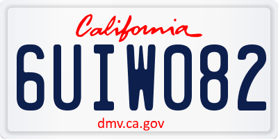 CA license plate 6UIW082