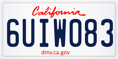 CA license plate 6UIW083