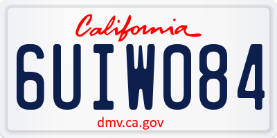 CA license plate 6UIW084