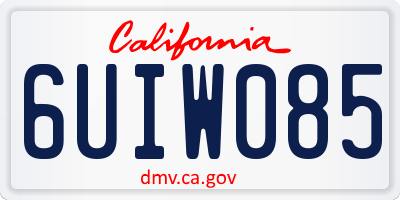CA license plate 6UIW085