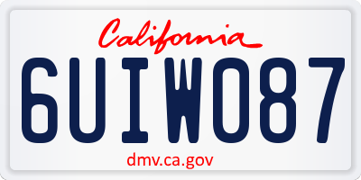 CA license plate 6UIW087