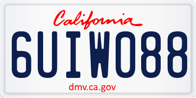 CA license plate 6UIW088
