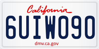 CA license plate 6UIW090