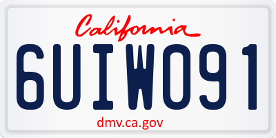 CA license plate 6UIW091