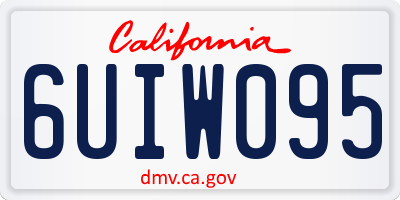 CA license plate 6UIW095
