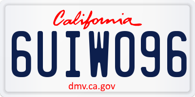 CA license plate 6UIW096