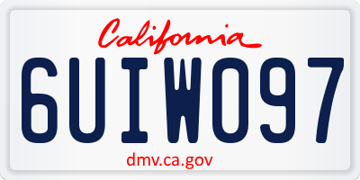 CA license plate 6UIW097