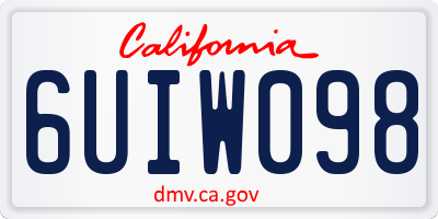 CA license plate 6UIW098